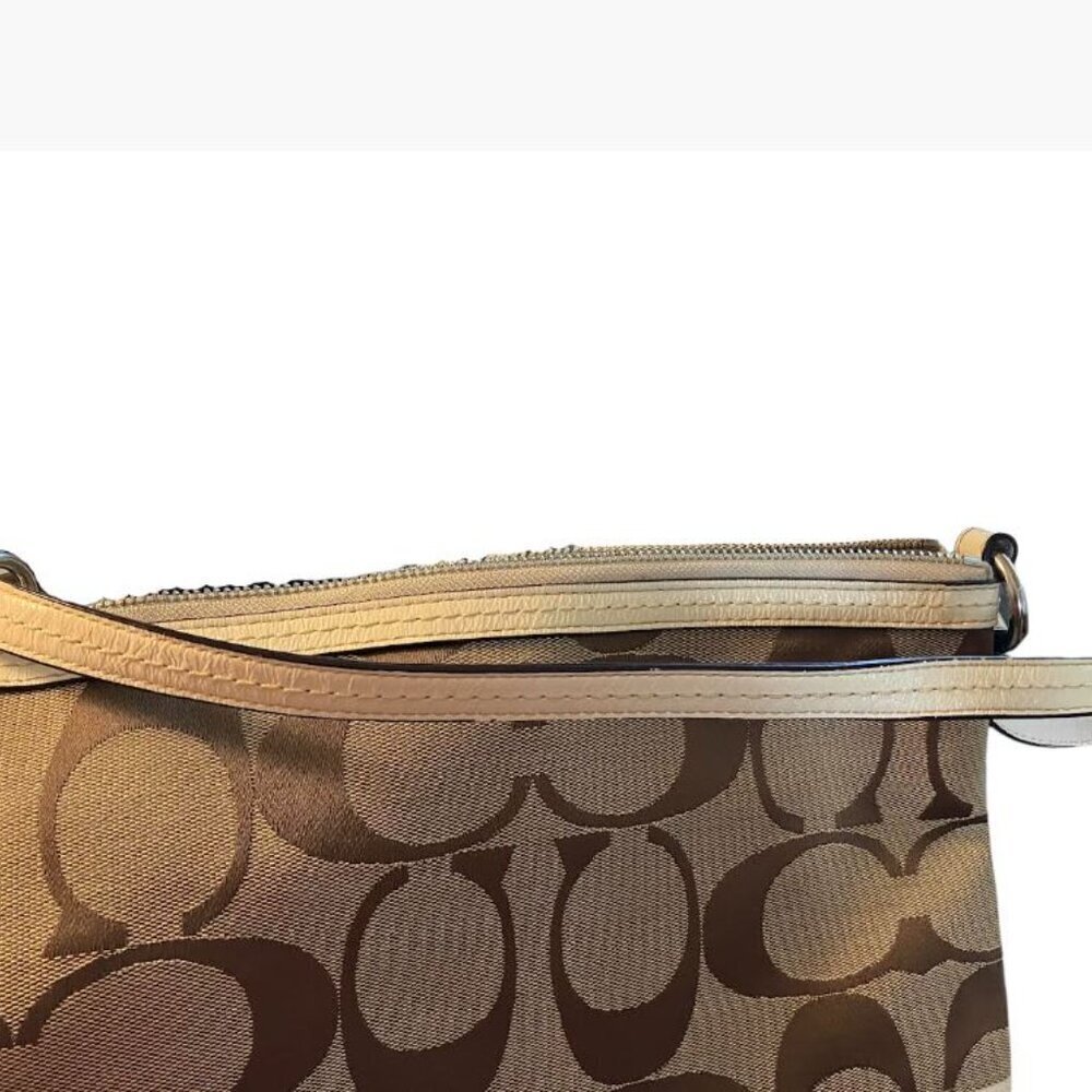Coach Signature Bag with Cream Stripe Vintage EUC - Picture 6 of 8